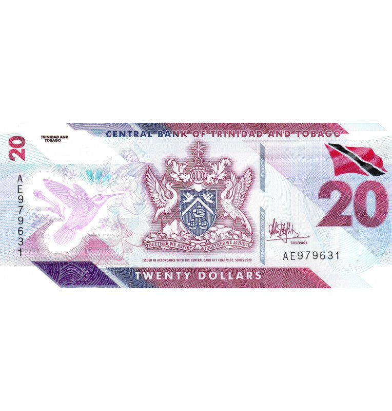 Trinidad y Tobago 20 Dólares 2020-2021 Pick Nuevo Polímero